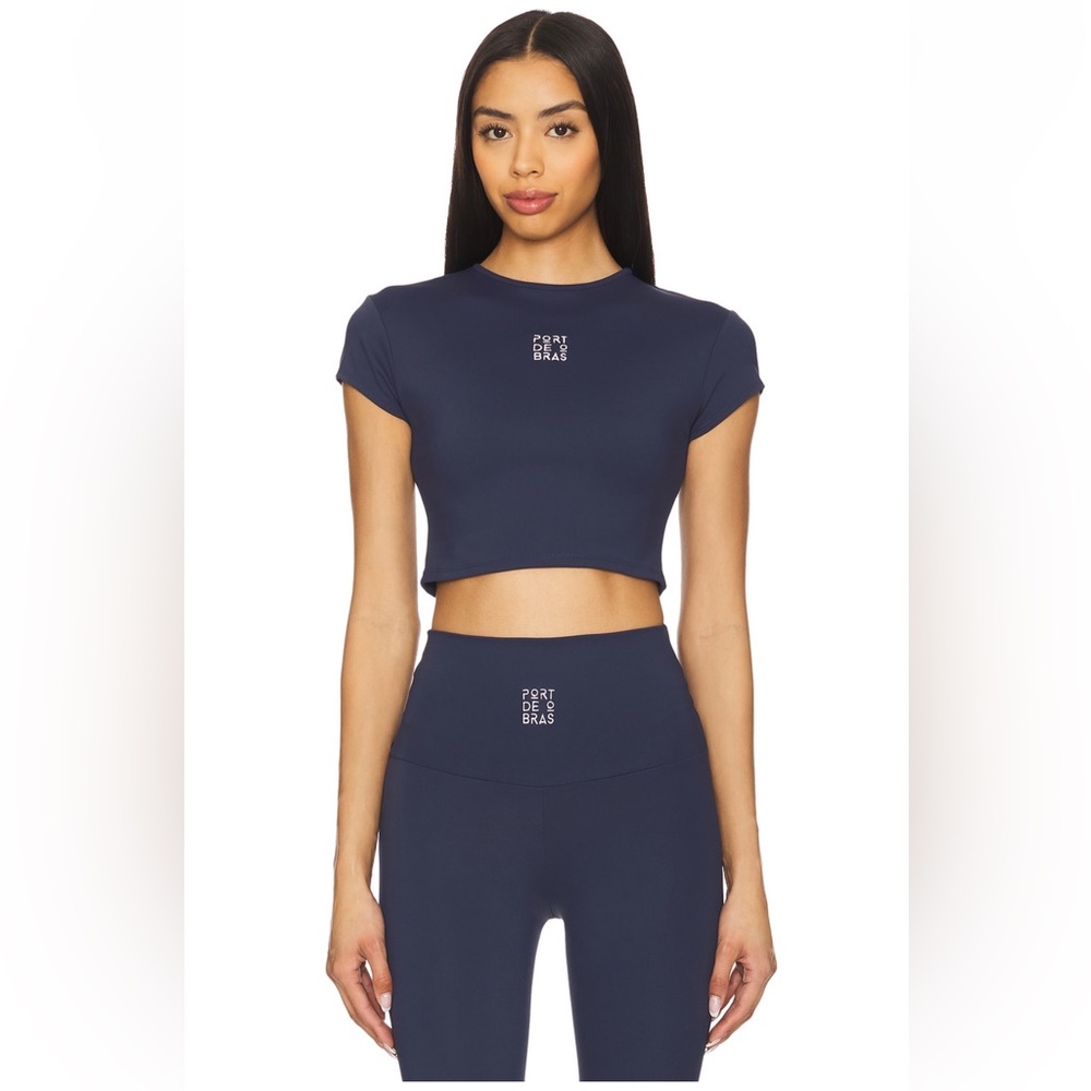 REVOLVE Port de Bras Navy Crop Top Tee